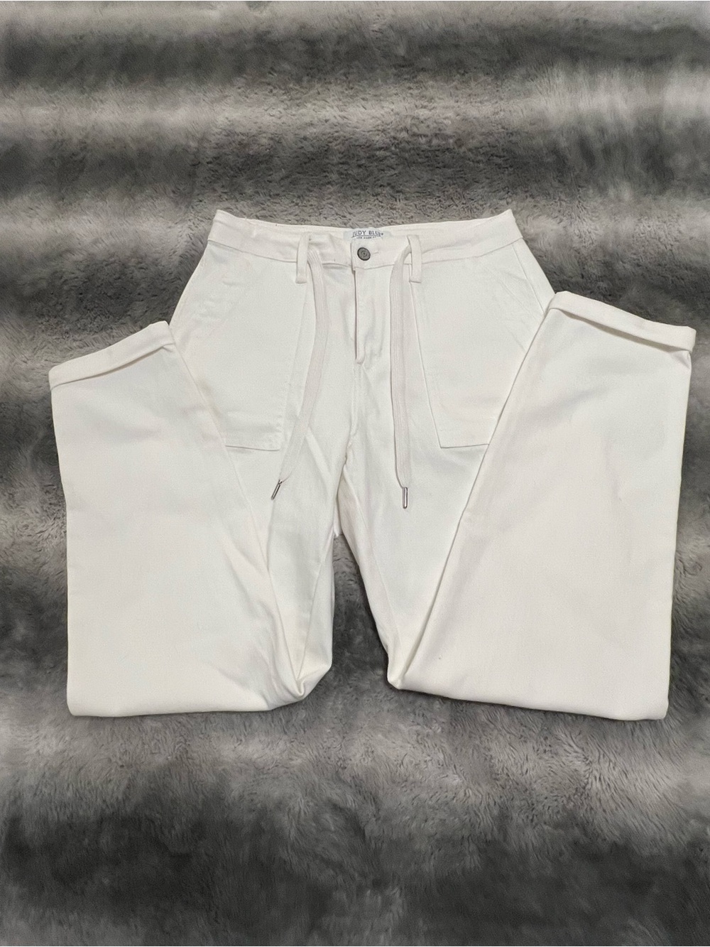 Judy Blue Wonens White Drawstring Jogger Pants